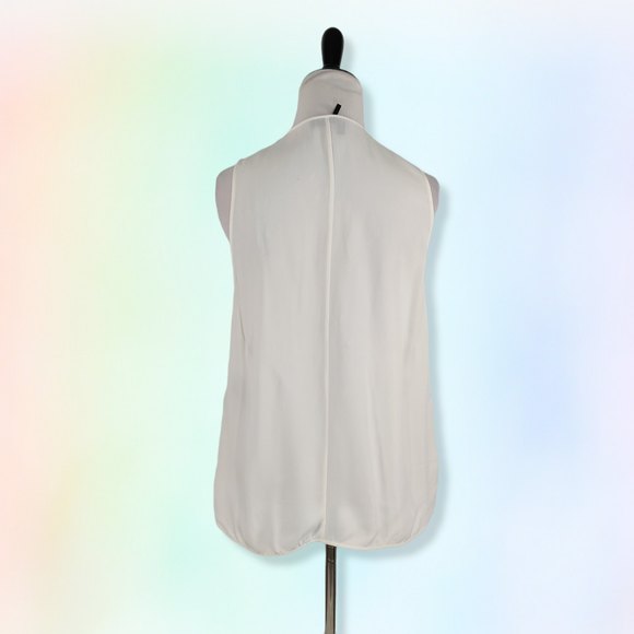 The‎ Kooples Women's L Silk Front Zip Blouse Tank White - Picture 2 of 4